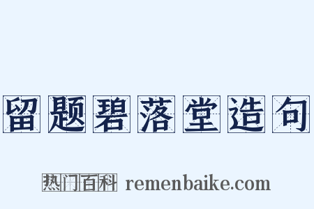 留题碧落堂造句是什么意思的图片